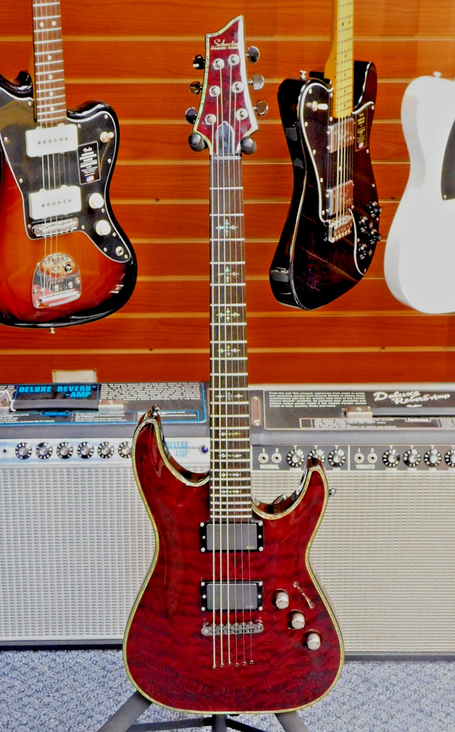 2007 Schecter Hellraiser C-1 Electric Guitar w/ Case! Black Cherry! VERY NICE!!!