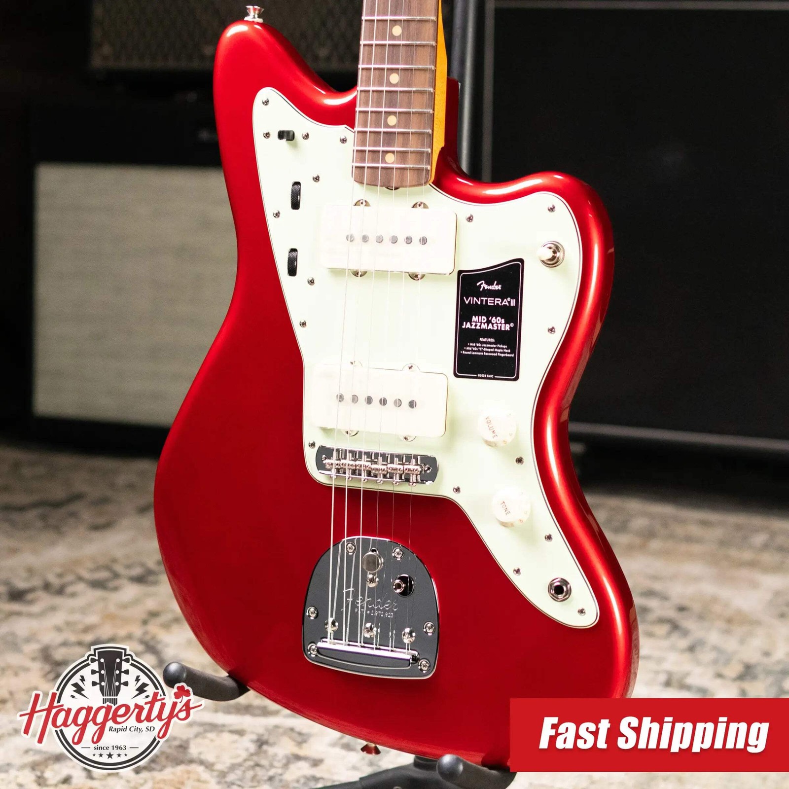 Fender Vintera III Mid ’60s Jazzmaster Electric Guitar – Candy Apple Red with Gi