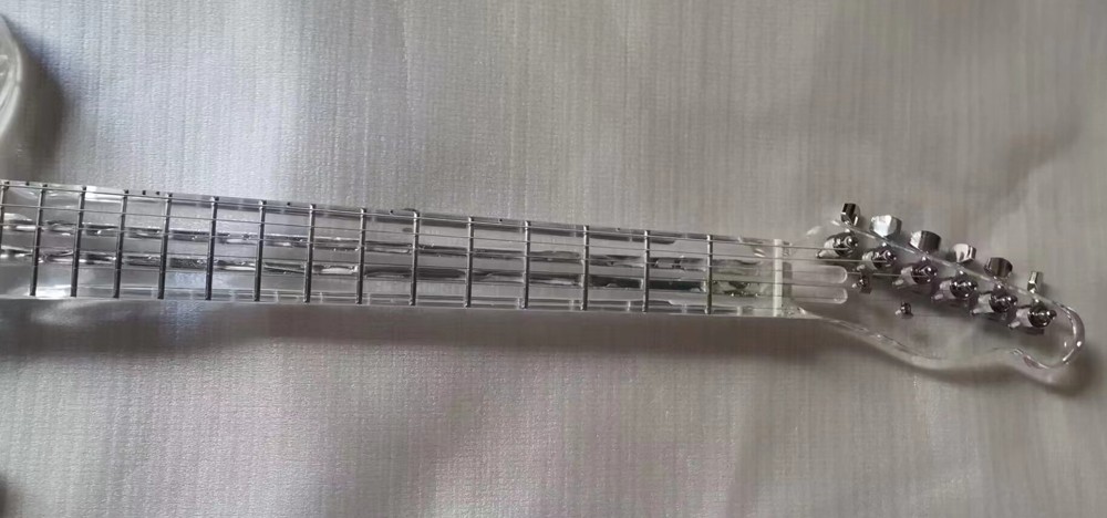 6 Six String Acrylic Electric Guitar Blue Light Acrylic Fingerboard Body
