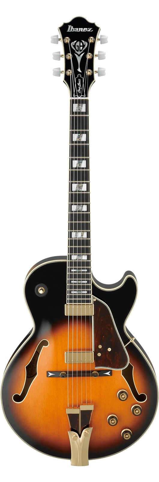 Ibanez GB10 George Benson Signature Hollowbody E/G, Ebony FB, Brown Sunburst