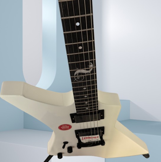 White left handed Electric Guitar Snakebyte Mahogany Body black hardware factory
