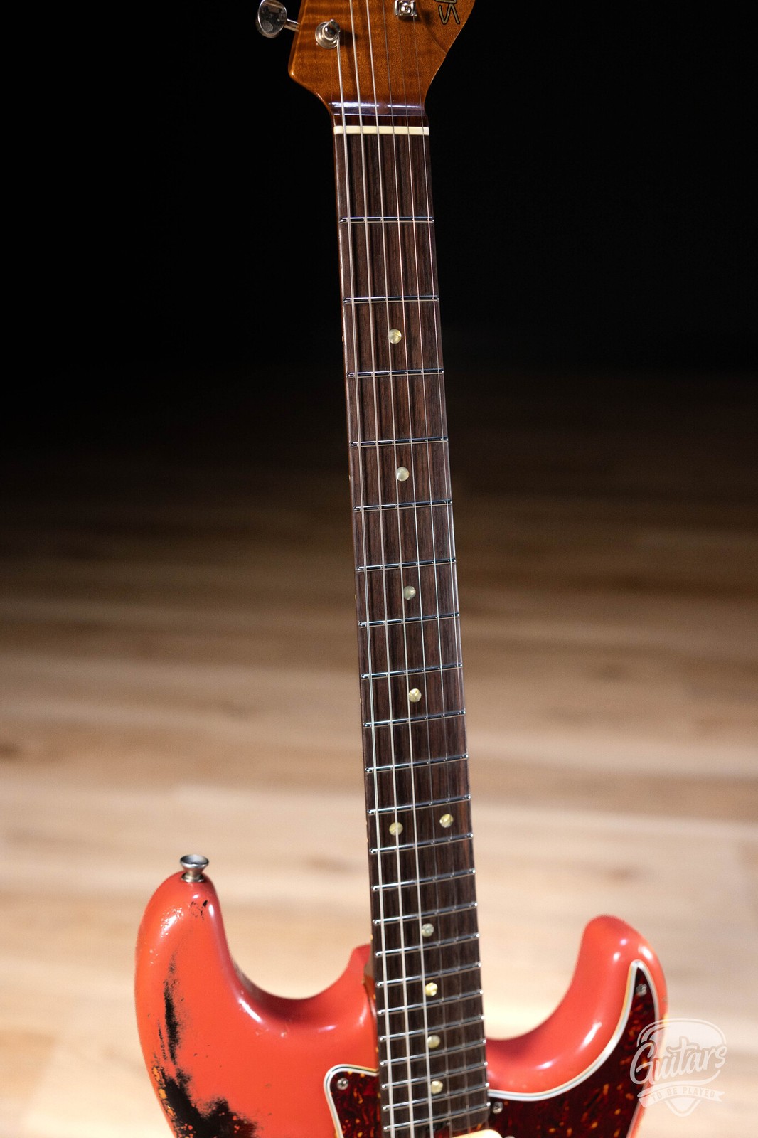 Shabat Lynx HSS Swamp Ash S-Style w/ Stainless Frets – Fiesta Red over 3TSB
