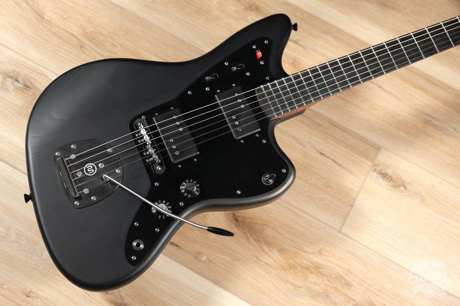 Shelton GalaxyFlite Ash Fralin WideRange w/ Flame Maple & Ebony – Pitch Black