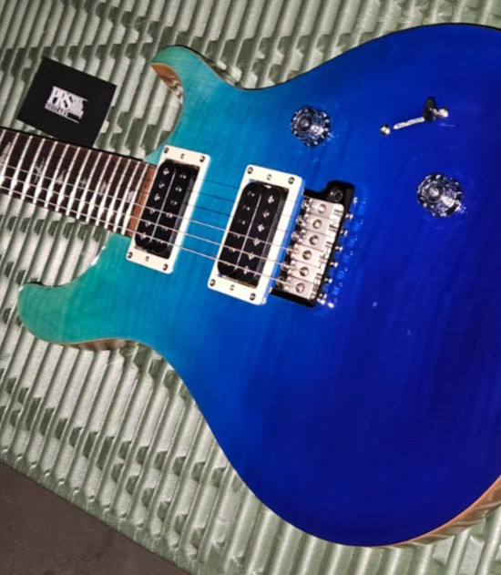 New PRS SE Custom 24 Rare Limited-Edition Electric Guitar Blue Fade