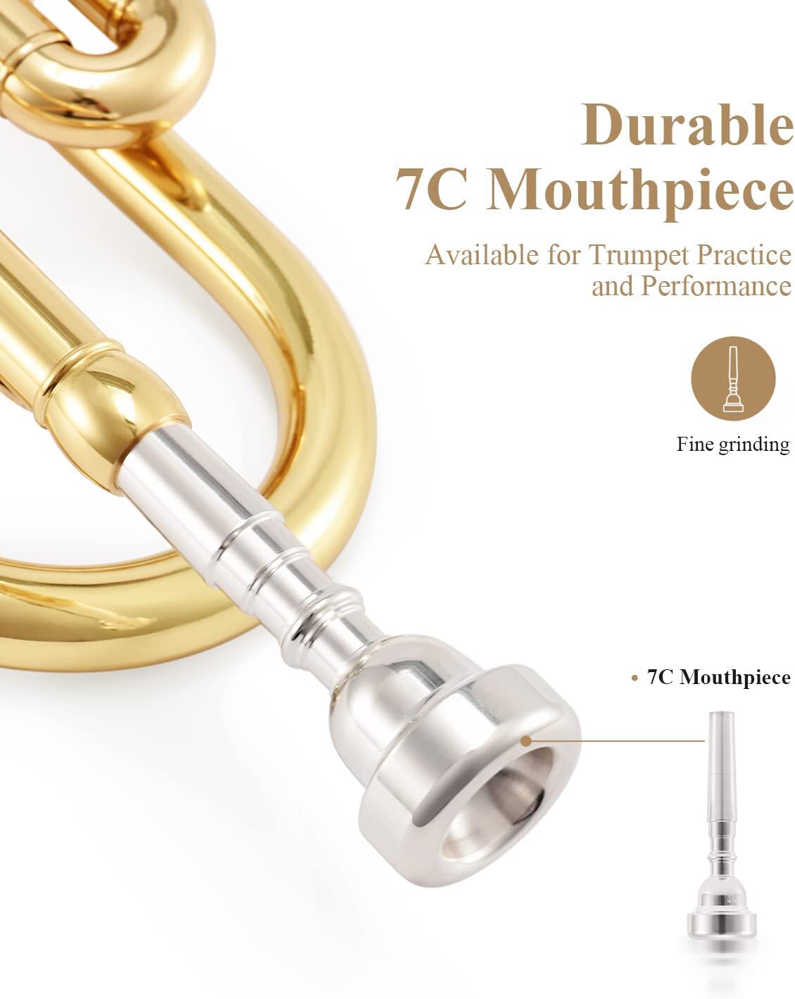 Eastar ETR-380 Bb Standard Trumpet Set for Beginners Kids Student Gold Case