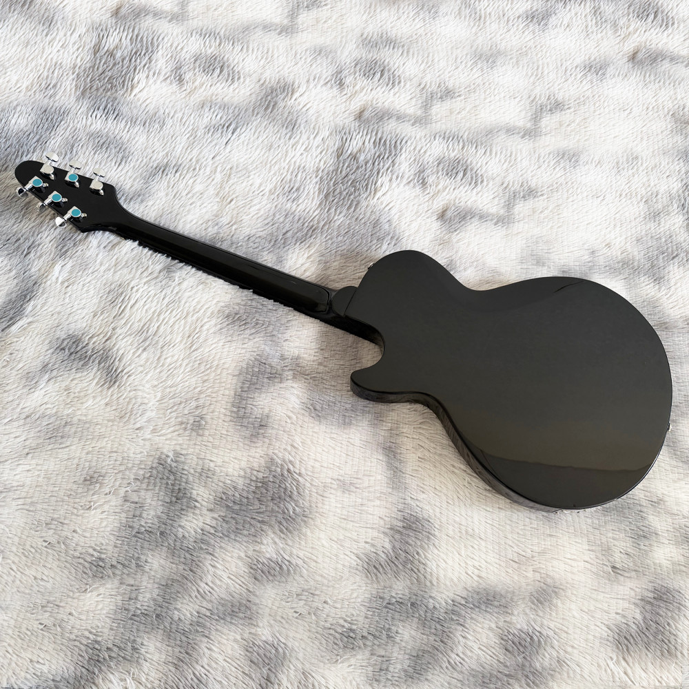 Black Solid Body Electric Guitar 6 String Single Cutaway Beginner Guitar