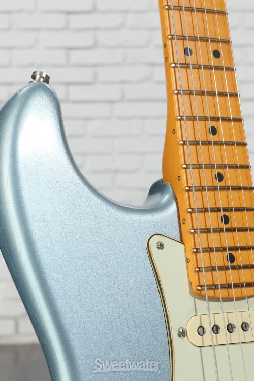 Fender American Ultra Luxe Vintage ’60s Stratocaster Electric Guitar – Ice Blue