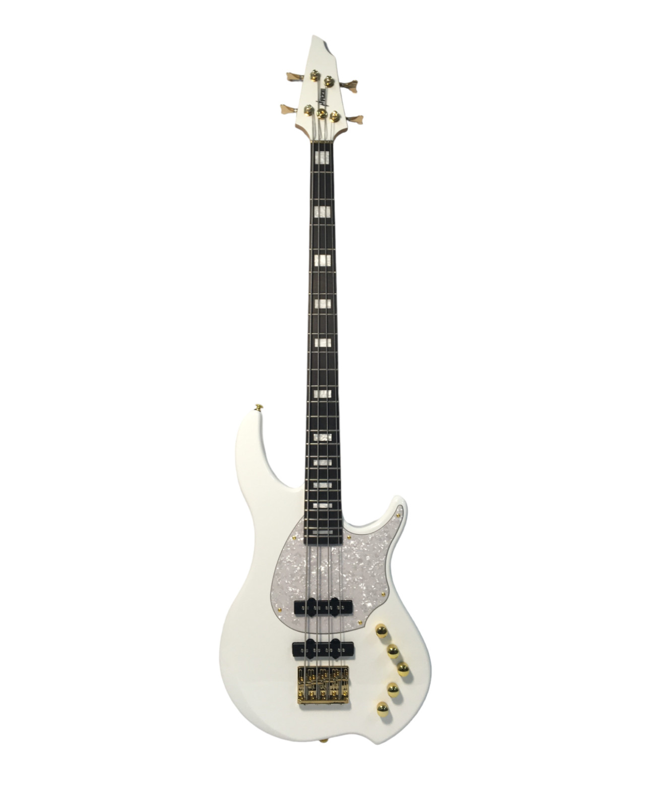 Haze Active Single-Coil Solid Mahogany Hybrid Electric Bass Guitar – HYBRID4PWH