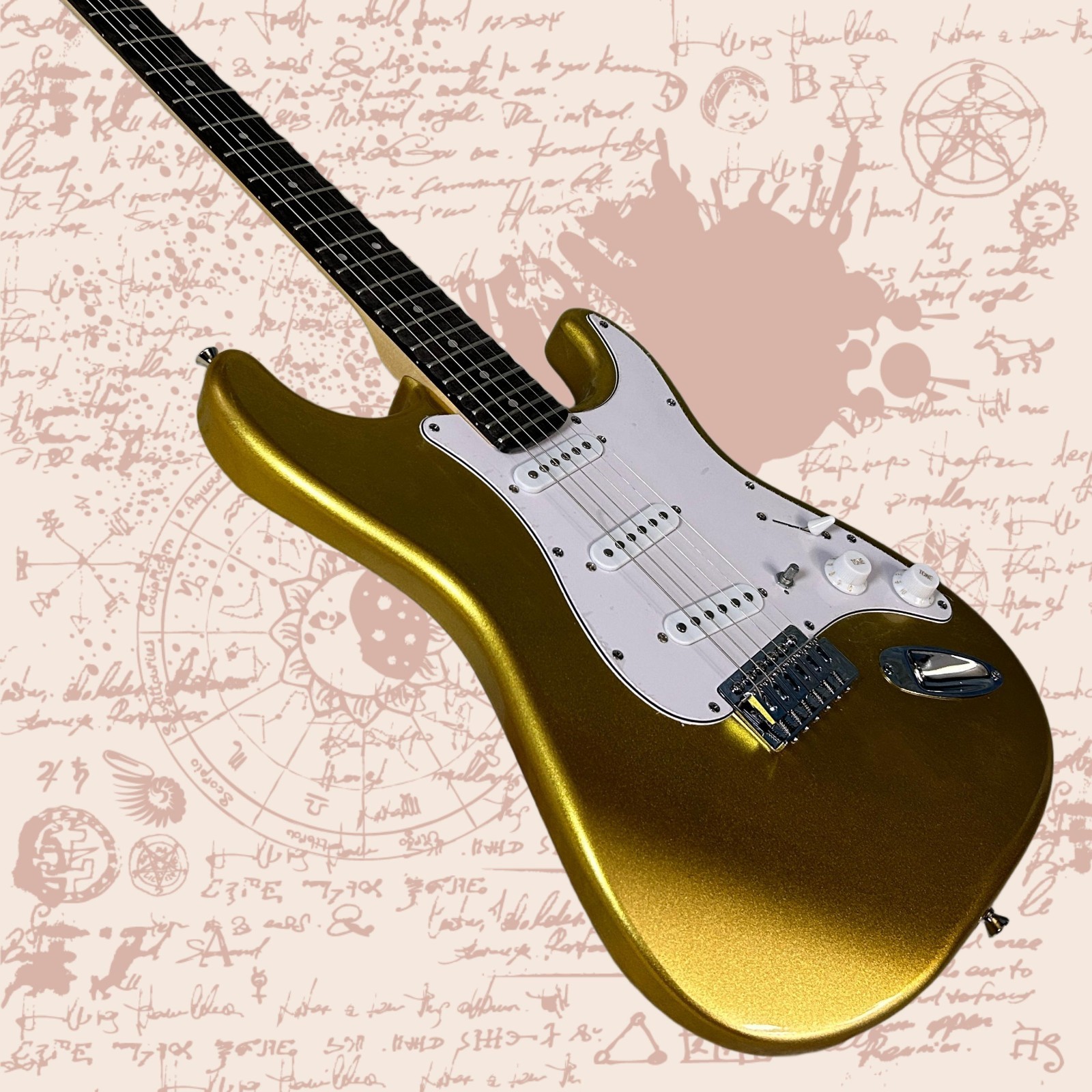 ST Electric Guitar Mahogany Body Scalloped Rosewood Fretboard Big Head