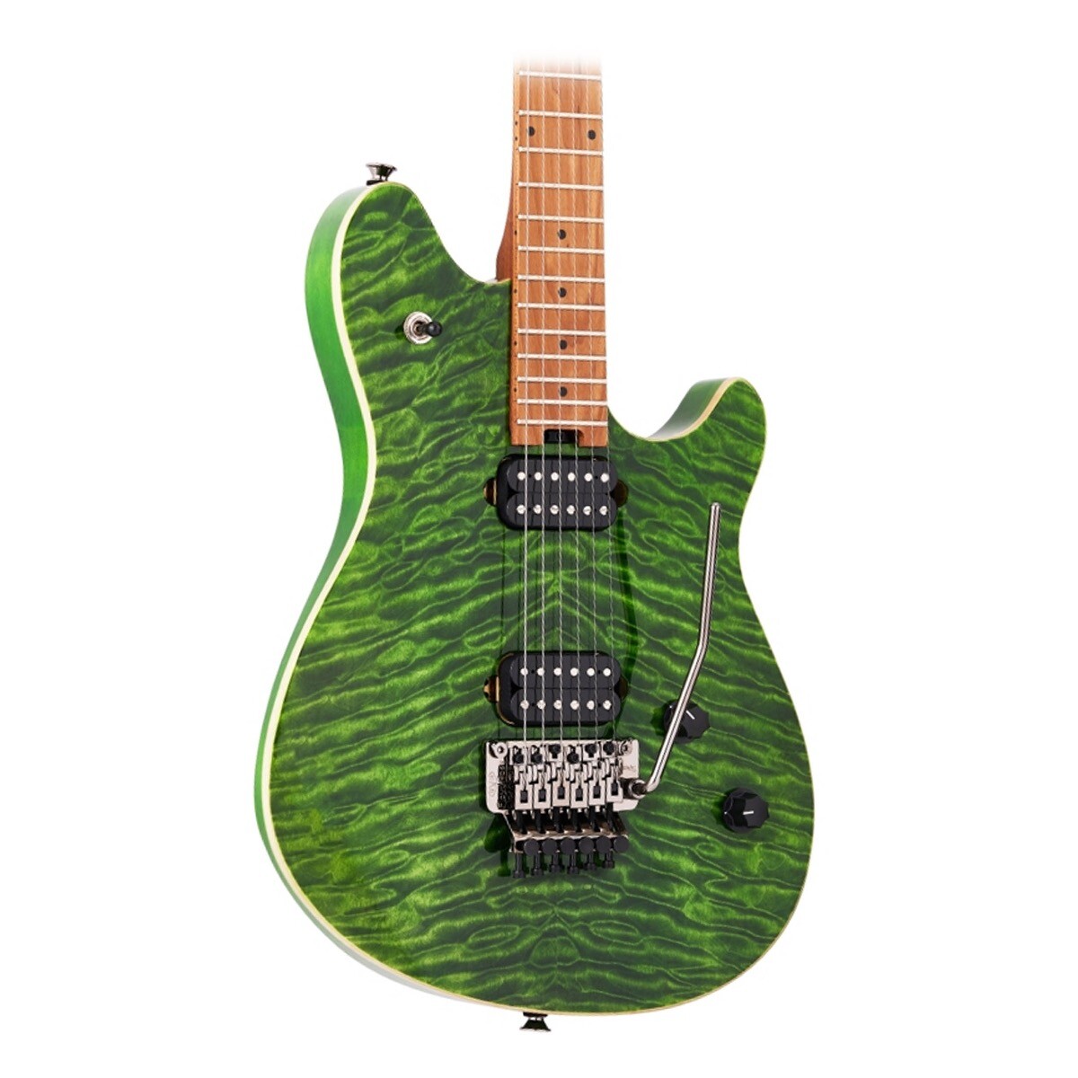 EVH 5107003587 Wolfgang Standard QM, Baked Maple Fingerboard, Transparent Green