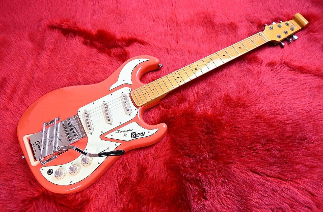 Burns Hank Marvin Signature Electric Guitar Fiesta Red Used Rock Maple Neck