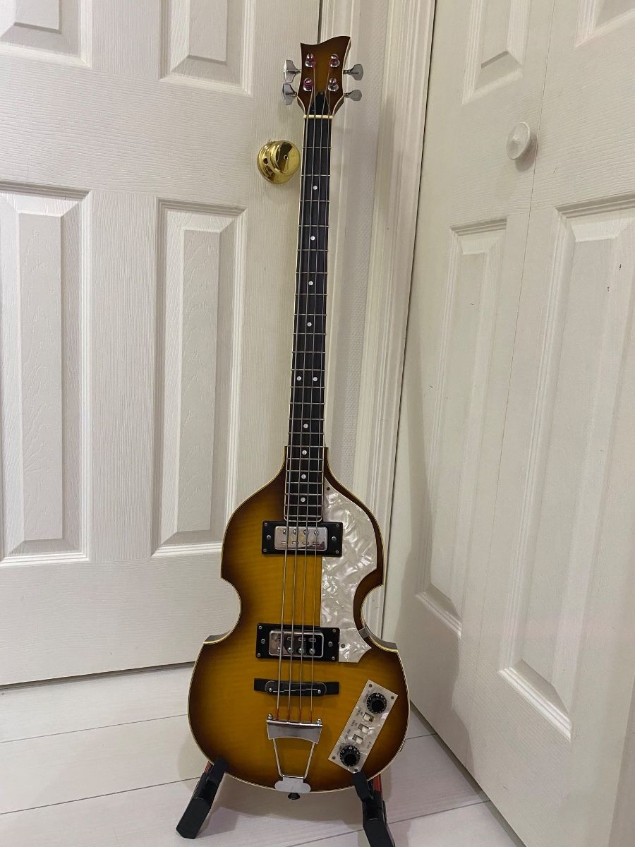 Japan Vintage Set Neck Bizarre Beatles Violin Bass Guitar