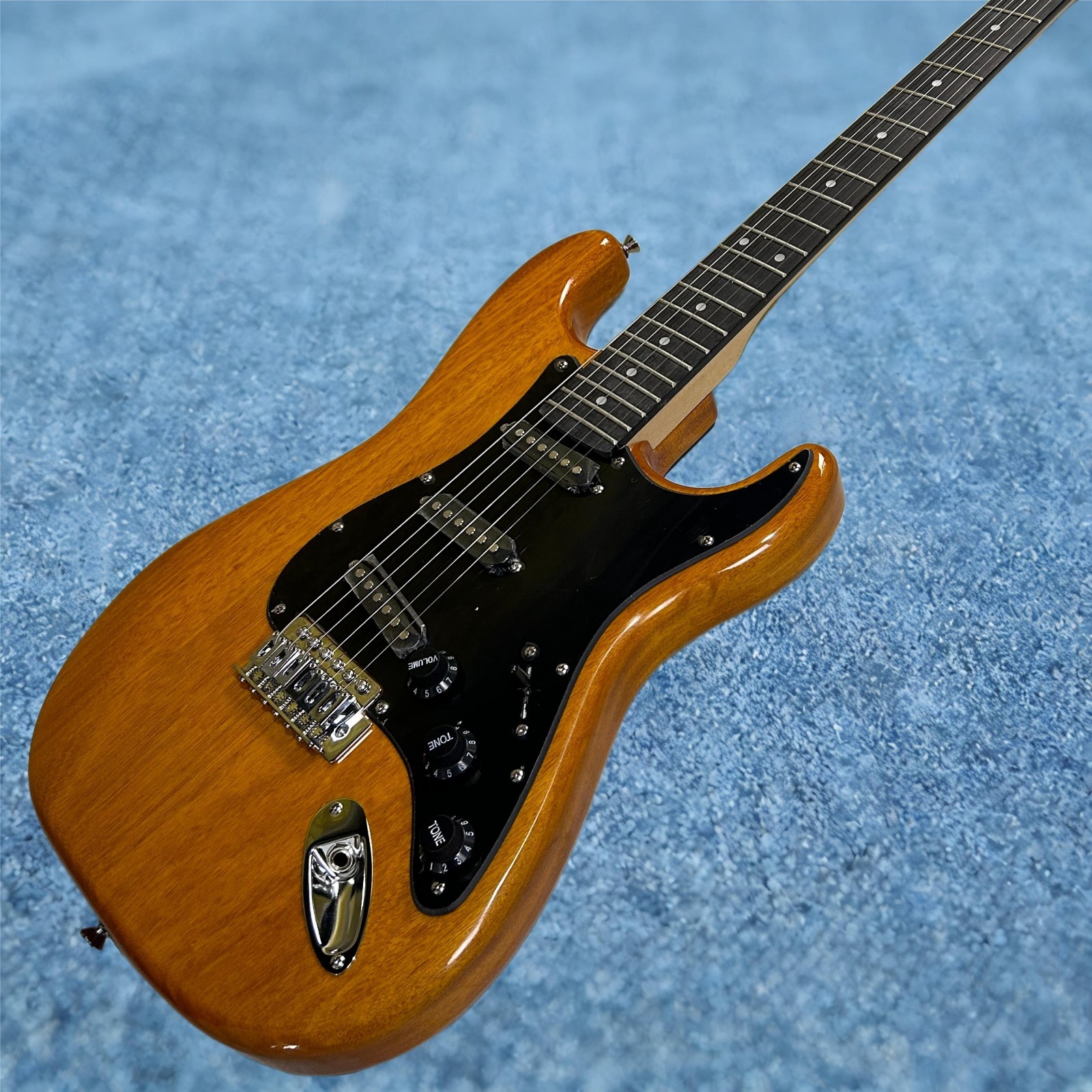 ST Electric Guitar Transparent Yellow Color Mahogany Body Black Pickguard