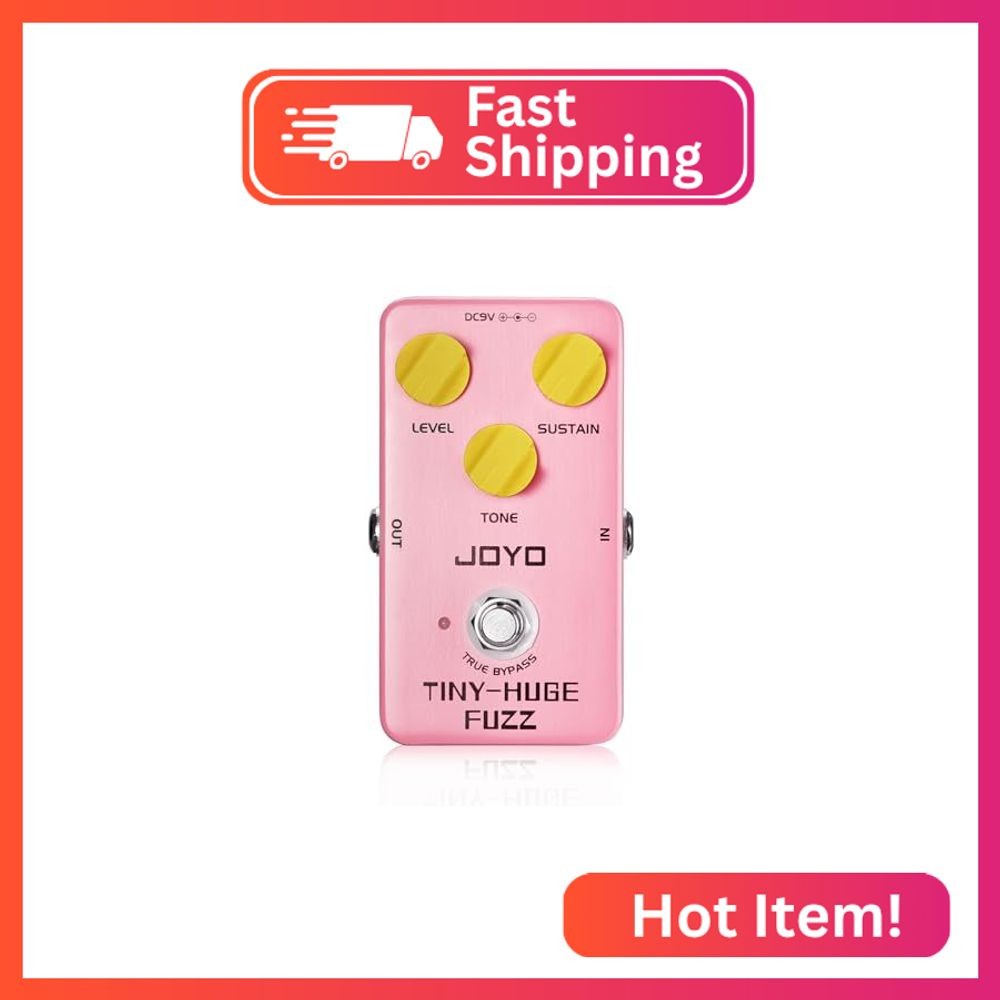 JOYO Analog Fuzz Guitar Pedal, Vintage 90’s Voicing with Level/Sustain/Tone Cont