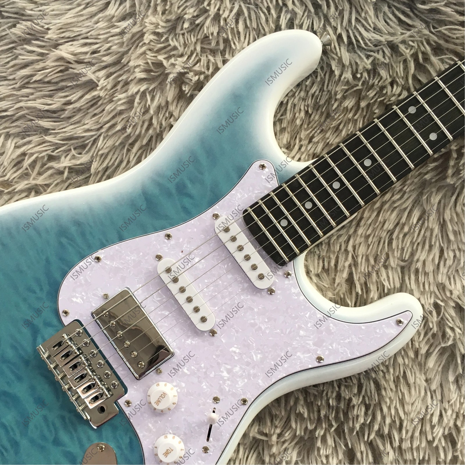 STG Solid body Electric Guitar Stainless Steel Frets Quilted Maple Top Veneer