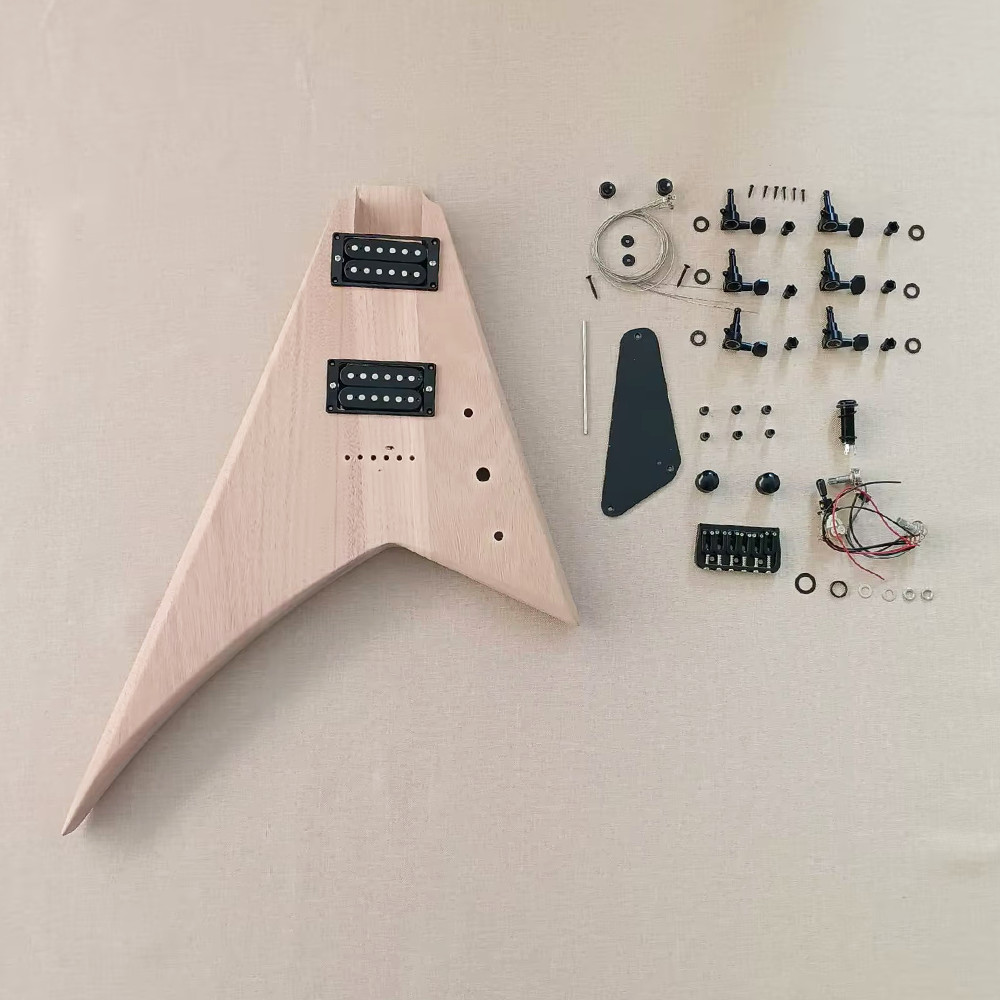 DIY Black Pickguard 6 String Electric Guitar Kit black hardware