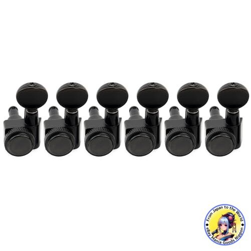 Musiclily Pro R18K Left-Handed 6-In-Line 2-Pin Locking Tuners Black Fender Strat