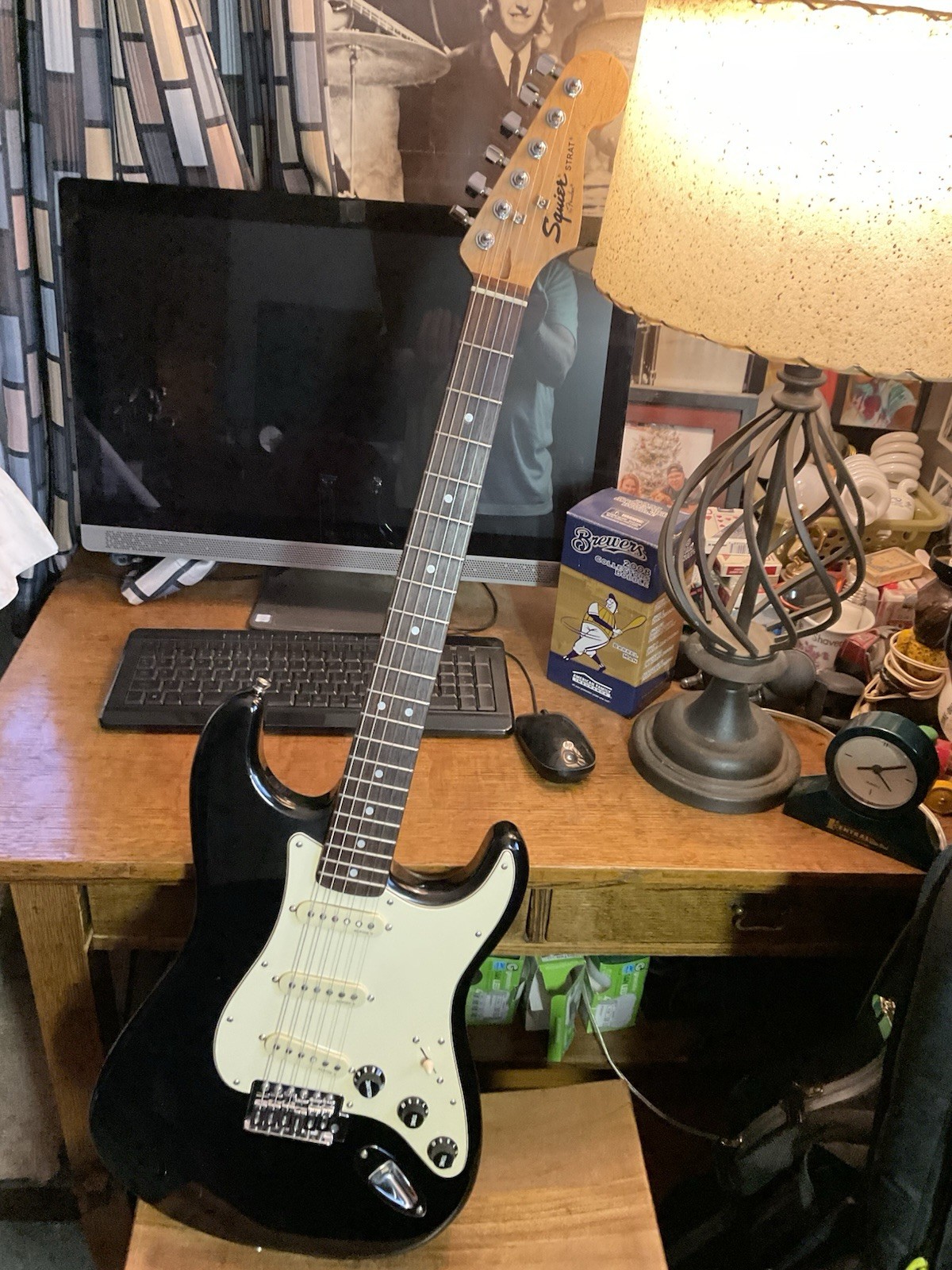 Vtg 2004 Squier Strat with Pickups, Caps, Switch Upgraded Plays and Sounds Great