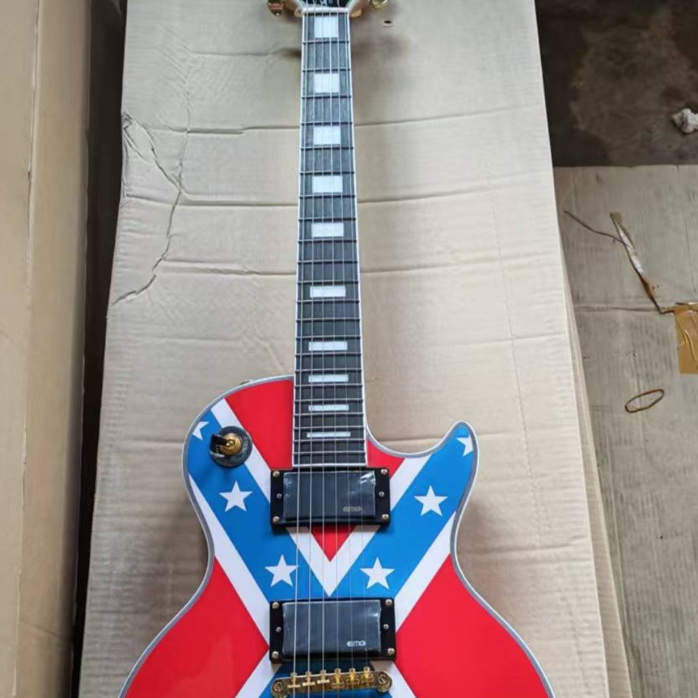 Custom Zakk Wylde 4#-Flag Electric Guitar Mahogany Body Gold Hardware 6Strings