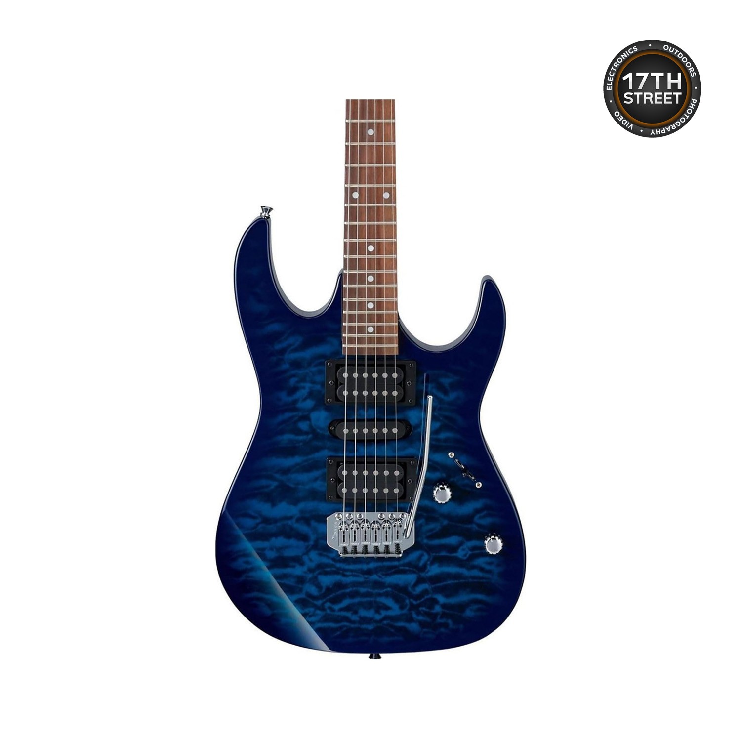 Ibanez 6-String Solid-Body Electric Transparent Blue Burst Guitar Right Hand Kit
