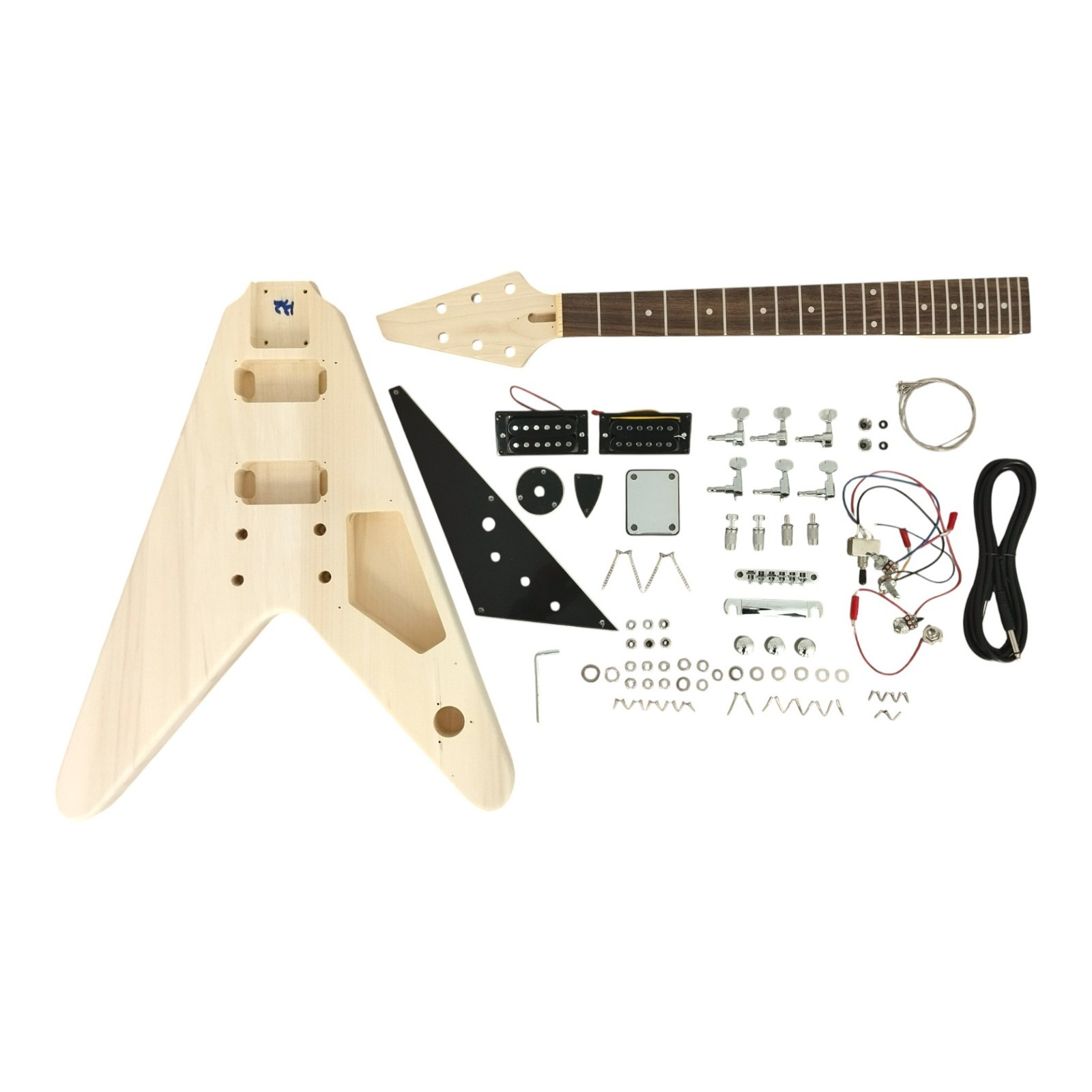 Haze SFV09 Complete No-Soldering V Shape Body Electric Guitar DIY,HH Pickups