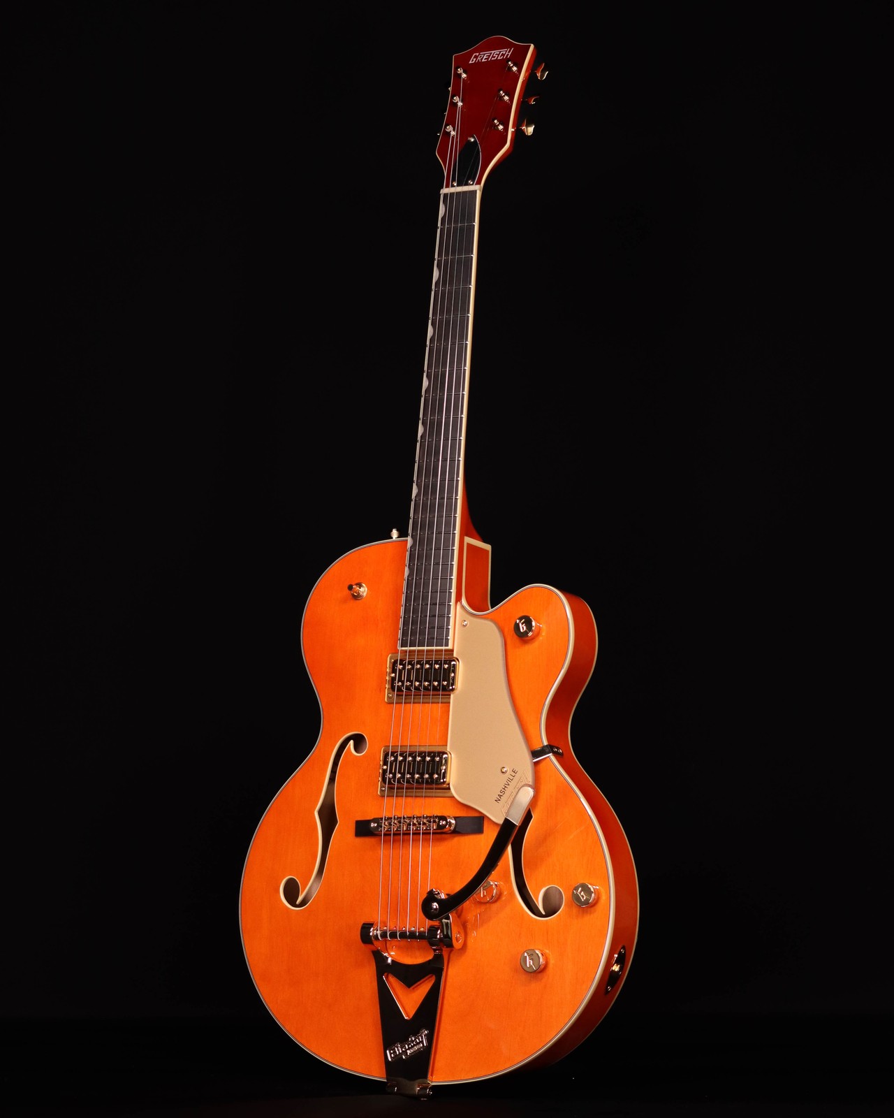 Gretsch Synchromatic Nashville Hollow Body Single-Cut, Ebony FB, 50’s Orange