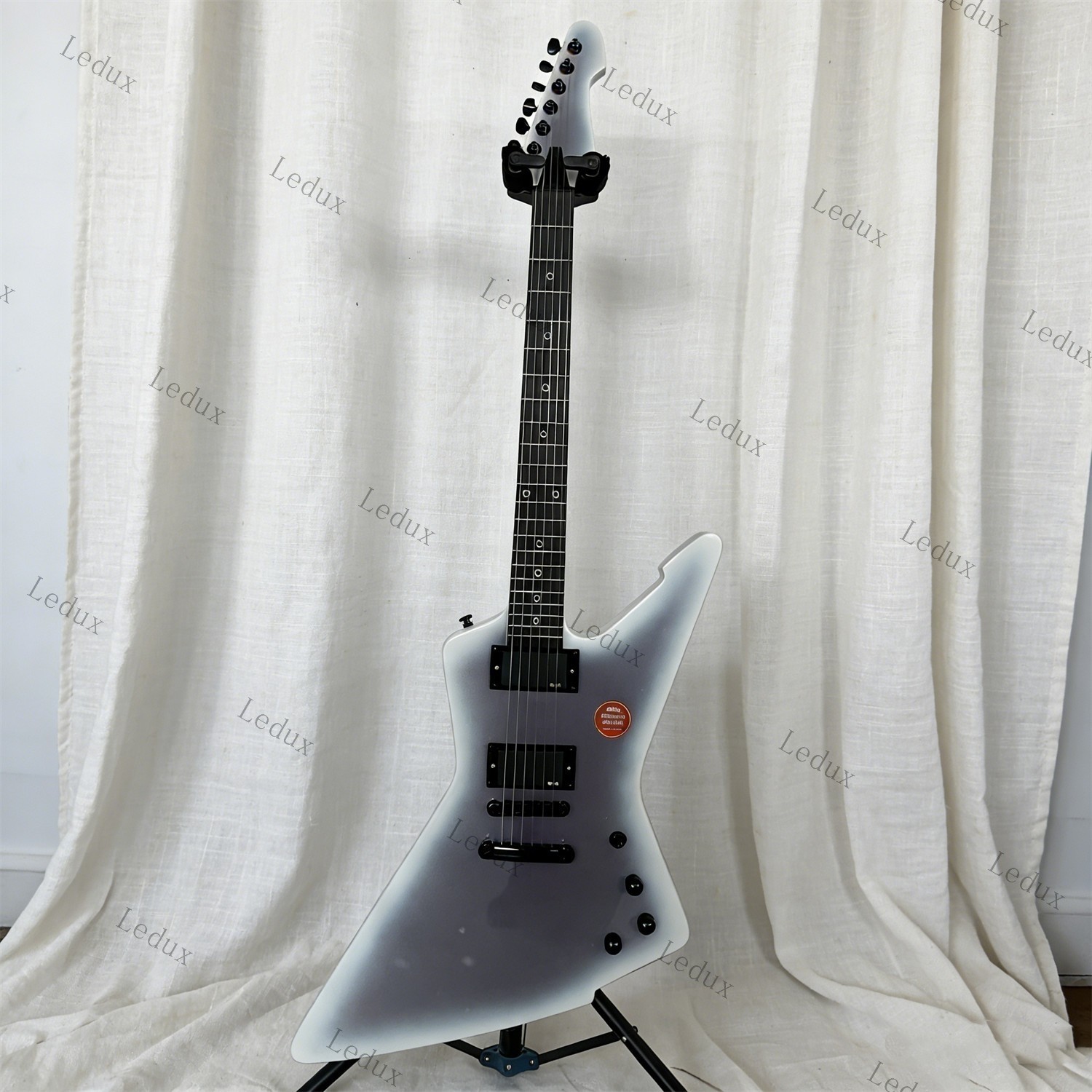 solid Explorer Electric Guitar Rounded fret Edge stainless Fret purple burst