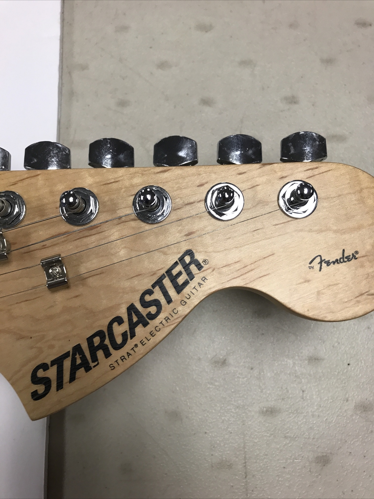 Fender Starcaster Stratocaster, 21 Fret, Black Sparkle, White Pearl Pickguard