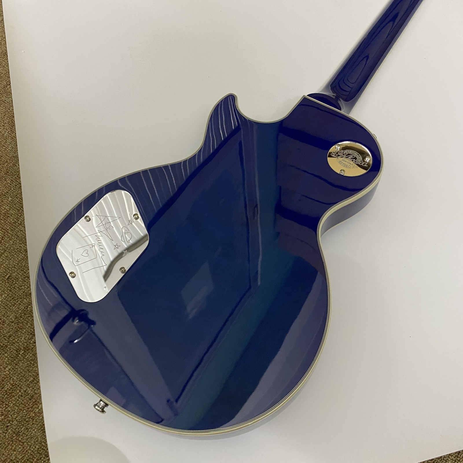 High Gloss Blue Burst Les Paul Electric Guitar in stock Solid Mahogany Body