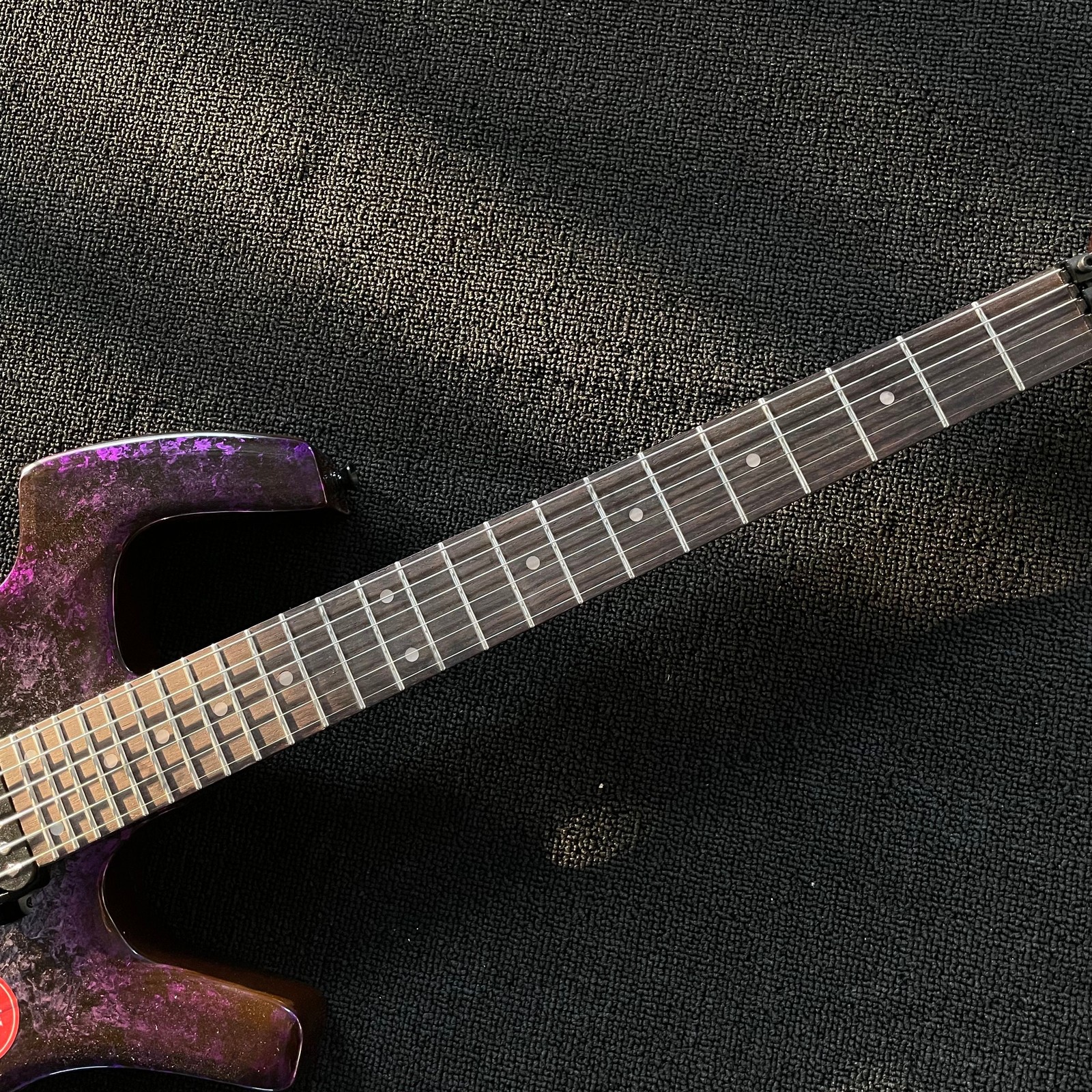 Solid Electric Guitar Open H-H Pickups Tremolo Purple Metallic Gloss Black HW