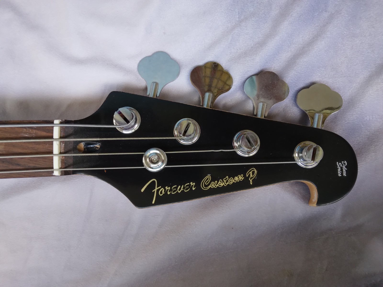 Classic Precision Bass Guitar Clone, Transparent Blue Gloss Finish, Full Scale