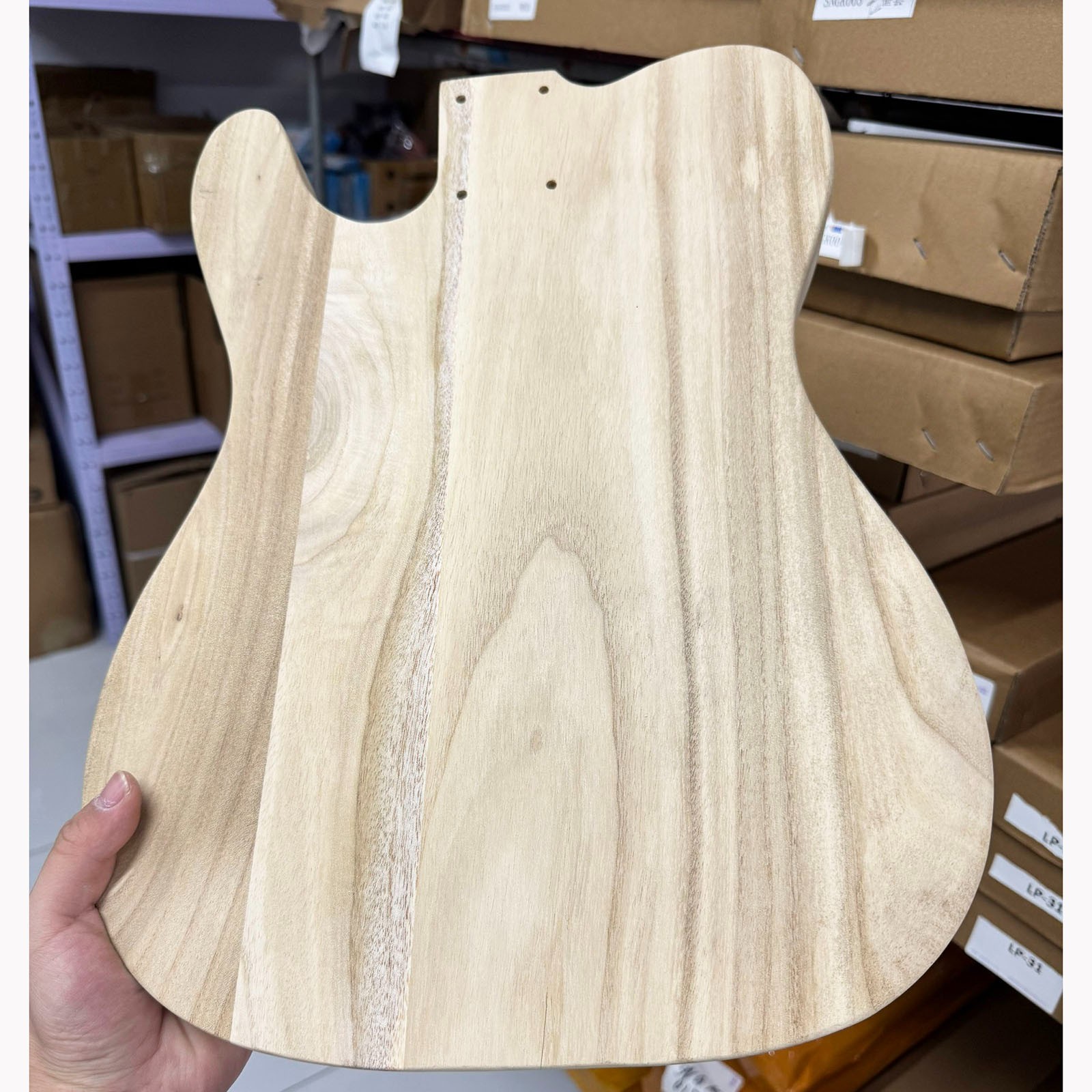 Unfinished DIY Electric Guitar Kit Maple Neck Paulownia Body, Amp Not Included