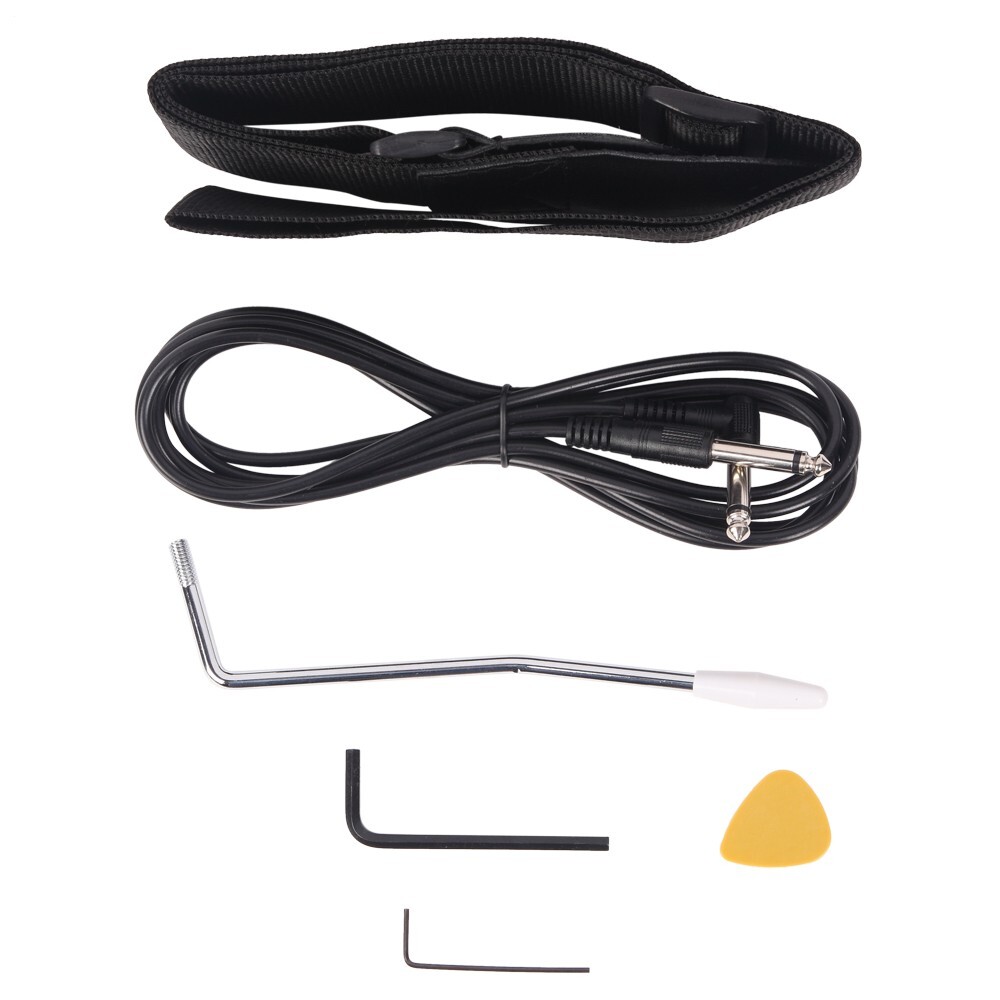 GST Stylish Electric Guitar Kit Black Pickguard Sunset With Strap Bag Amplifier