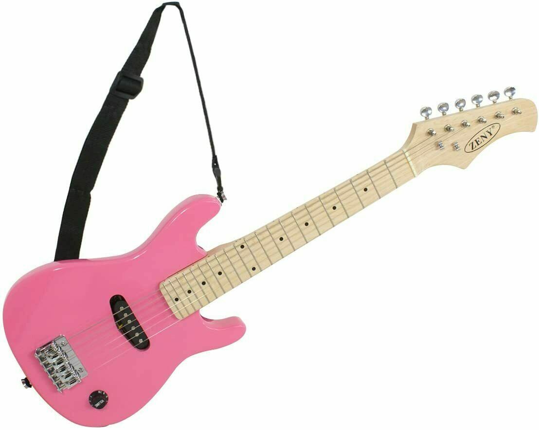 Pink 30”Electric Guitar Kids toys children’s Practice Musical 6 String with Amp