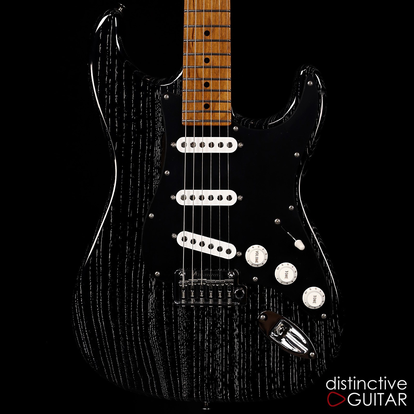 NEW TOM ANDERSON GUITARWORKS ICON CLASSIC – BLACK W/ WHITE DOG HAIR