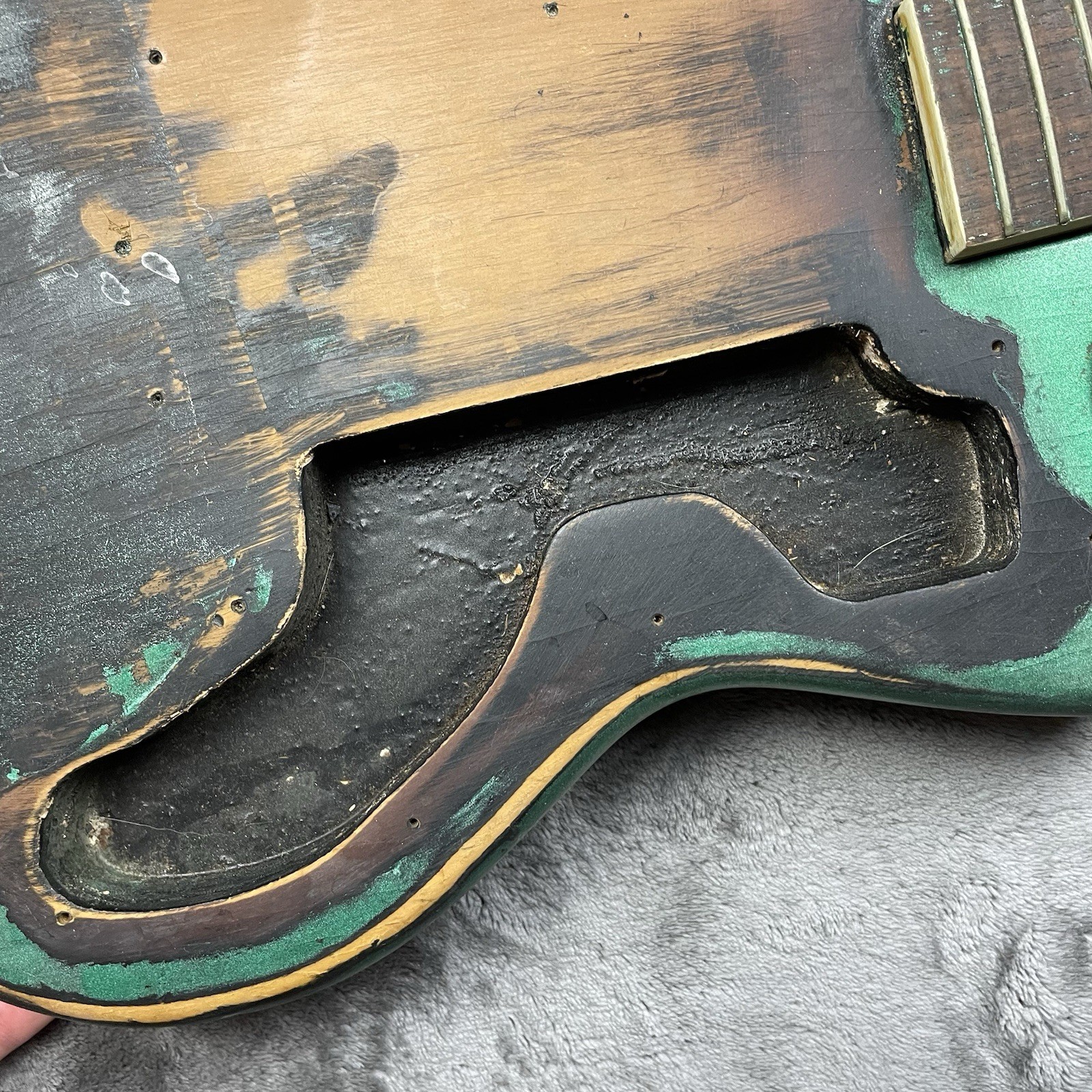 VTG 60s 70s Teisco Decca Knox MIJ Japan Electric Guitar Body Metallic Green RH
