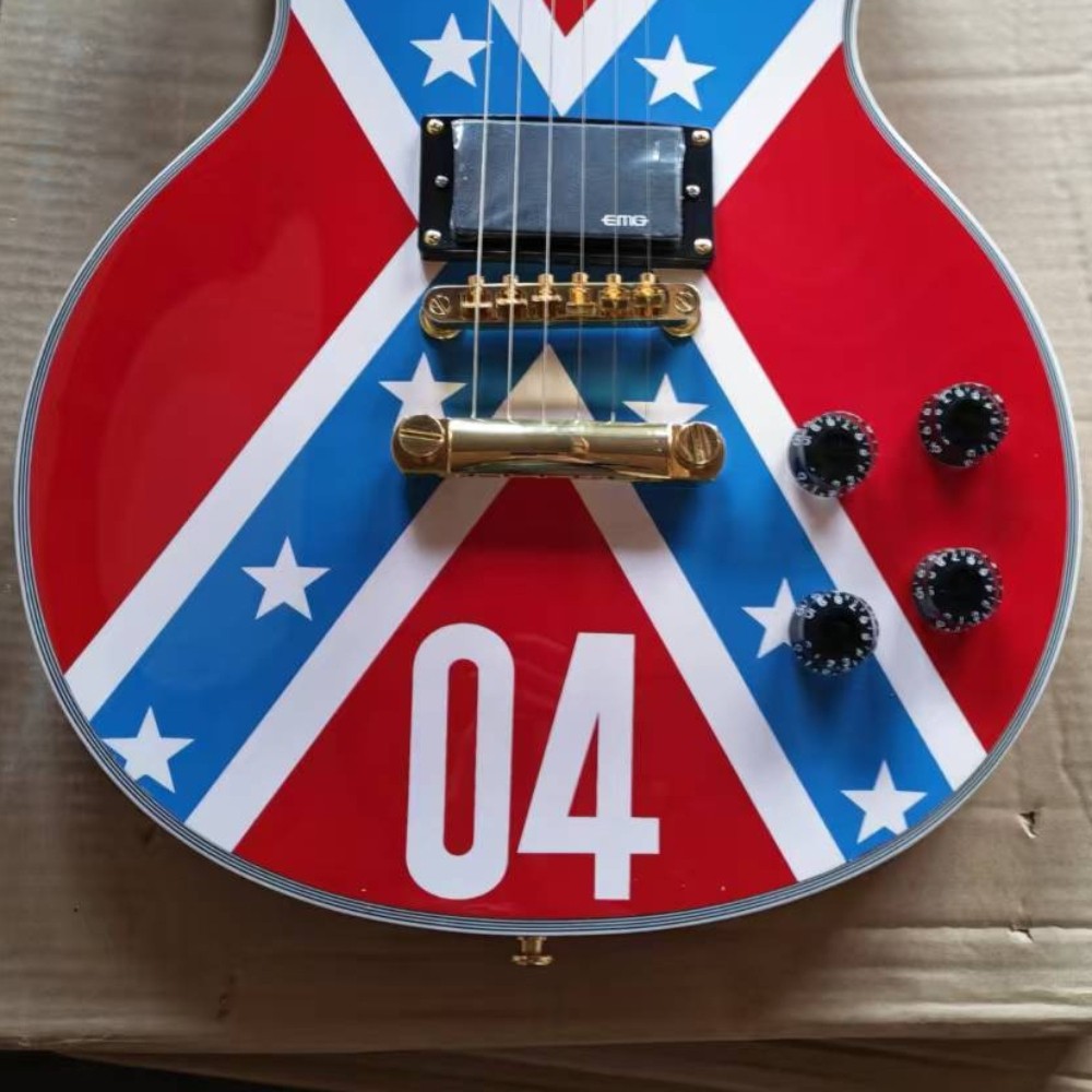 Custom Zakk Wylde 4#-Flag Electric Guitar Mahogany Body Gold Hardware 6Strings