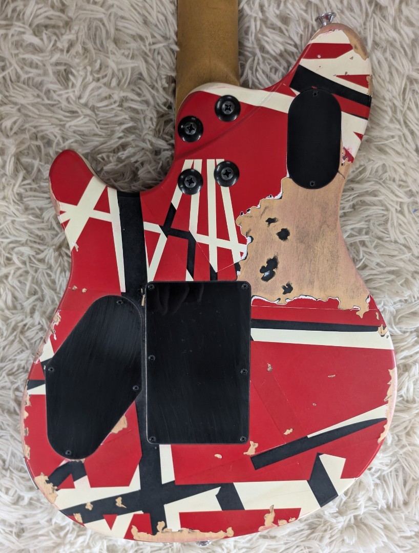 EVH Limited Edition Wolfgang Special Striped Series, Red, Black, and White, Aged