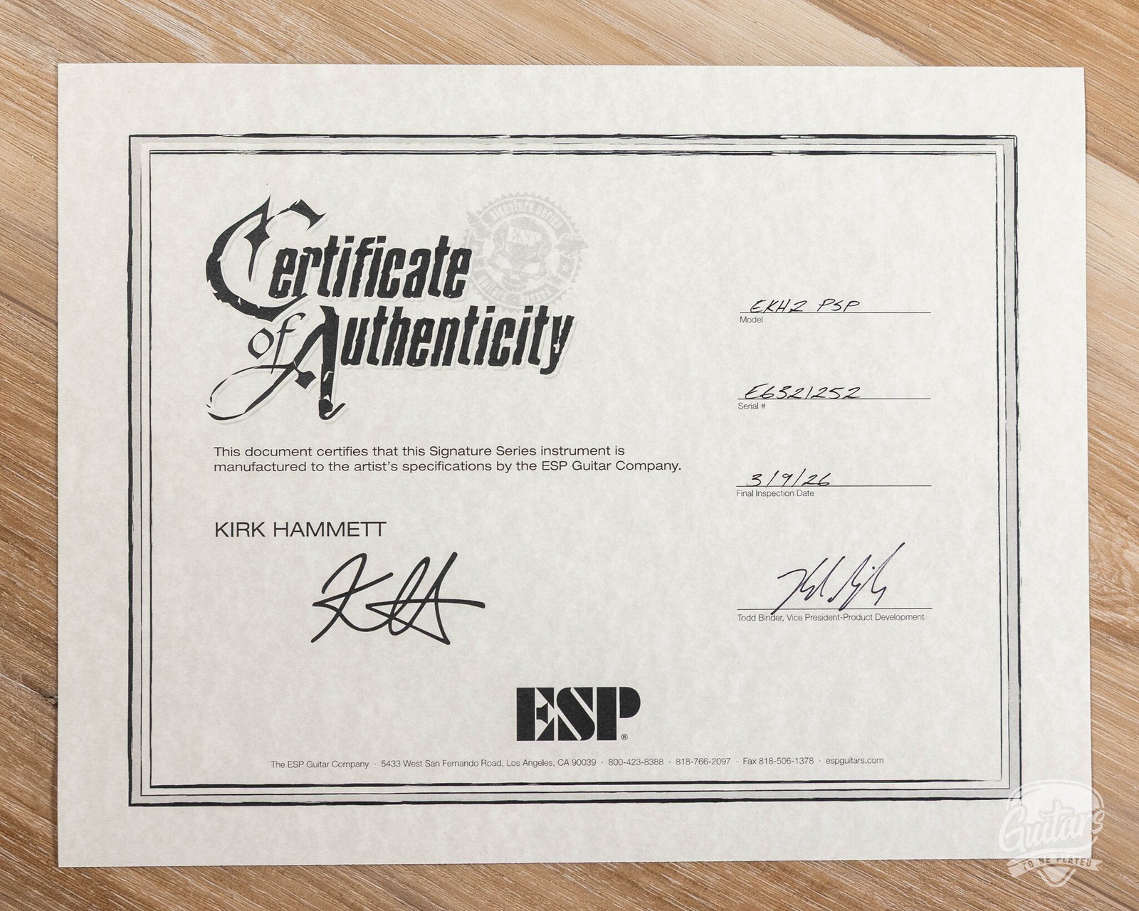 ESP KH-2 Kirk Hammett Signature Custom Shop Guitar – Purple Sparkle