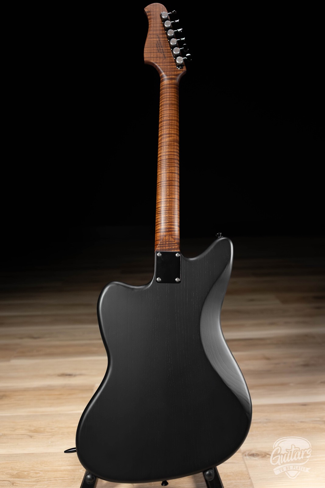 Shelton GalaxyFlite Ash Fralin WideRange w/ Flame Maple & Ebony – Pitch Black