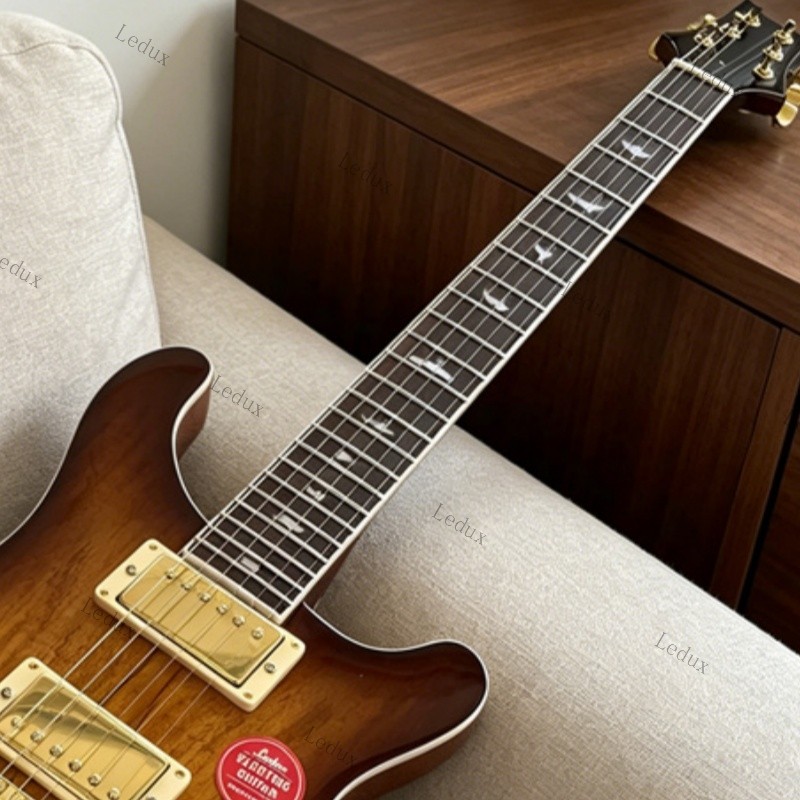 Ledux SE Custom 24 Semi-hollow Electric Guitar Spalted Top Vintage Sunburst US