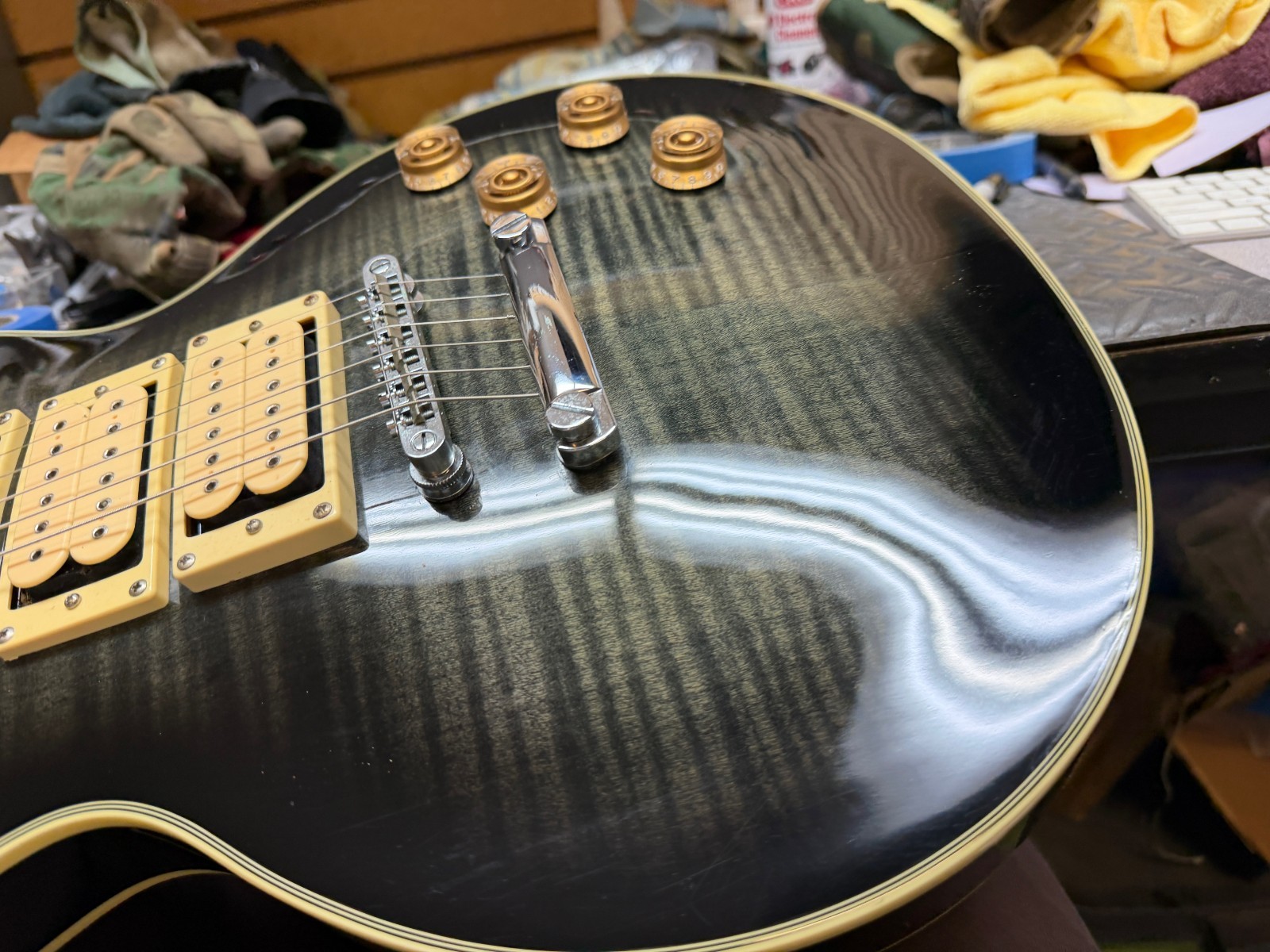 2000 Epiphone Ace Frehley Signature Les Paul Custom Black Burst -w/ VIDEO