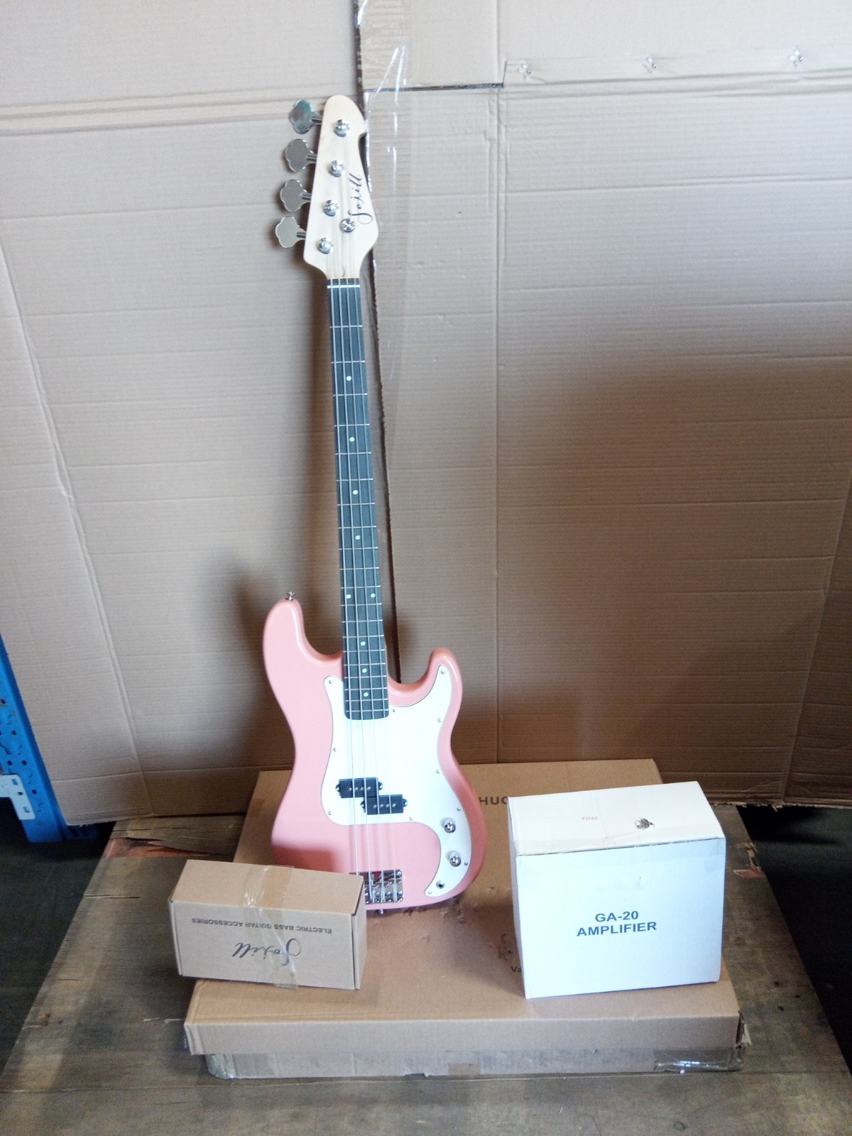 Open box 4 String Pink Precision Electric Bass Guitar KIT SET 1ZG2C0760307953110