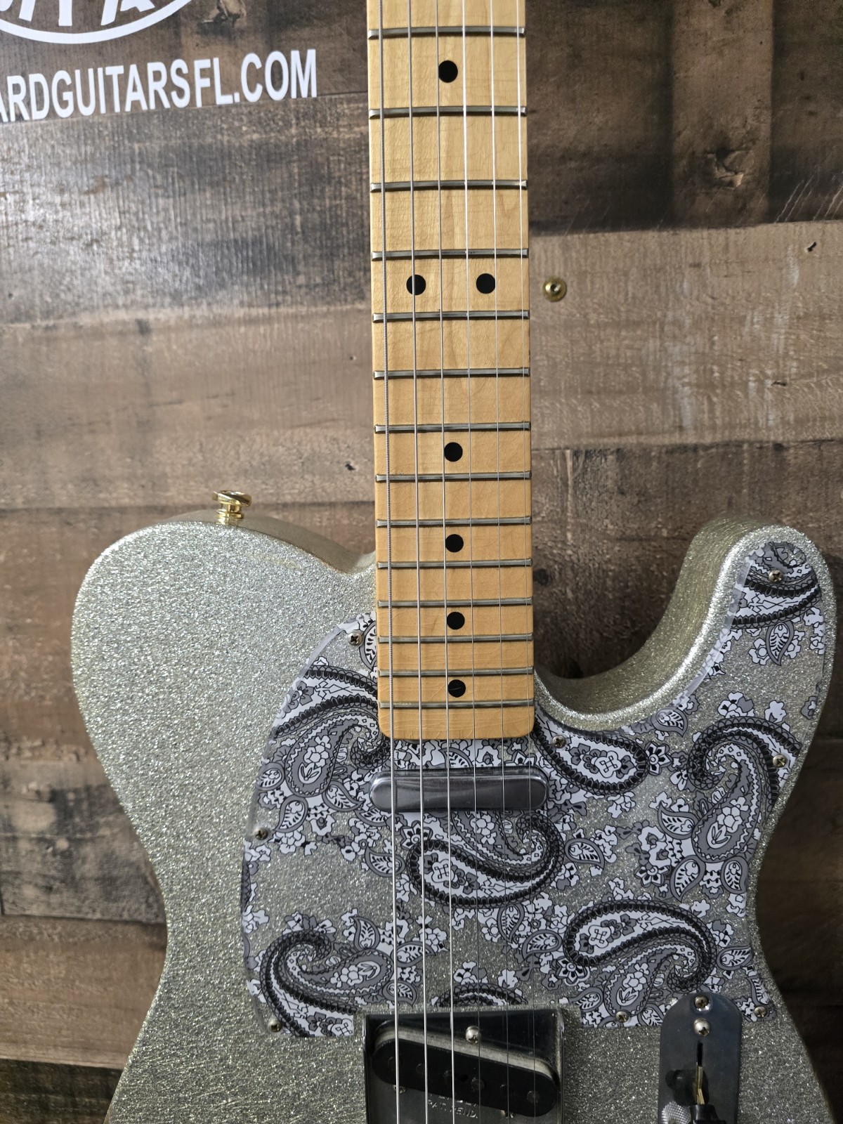 2017 Fender Brad Paisley Road Worn Telecaster Maple Silver Sparkle Guitar W/ Bag