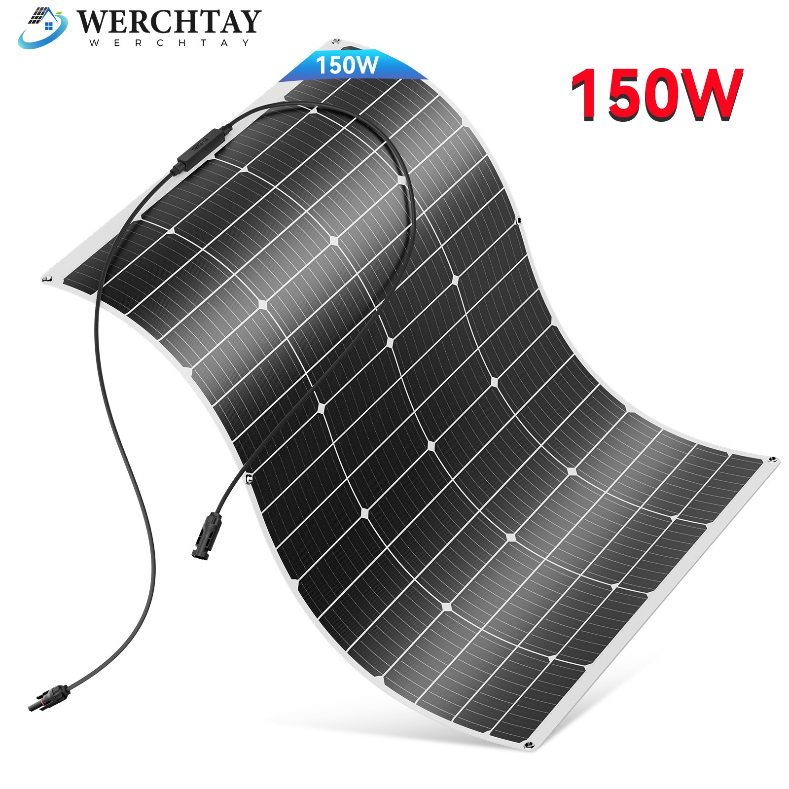 150Watt Mono Solar Panel 12V Battery Charging RV Home Off-Grid Boat Power Carava