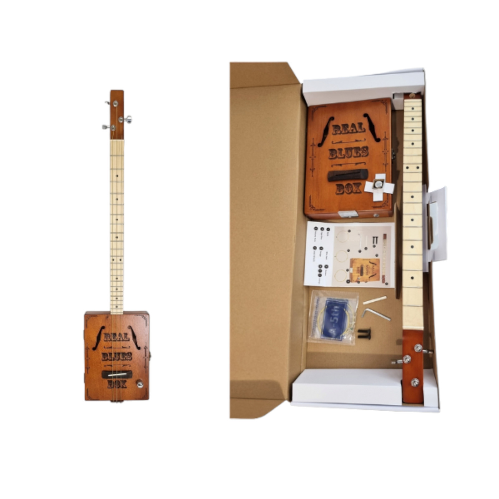 Haze Mahogany Cigar Box Guitar – Natural X1 DIY kits