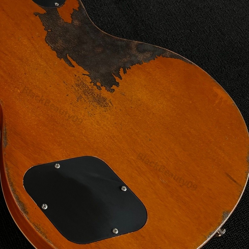 Sunburst Electric Guitar Flamed Maple Top Bone Nut Stainless Rounded Fret Edge