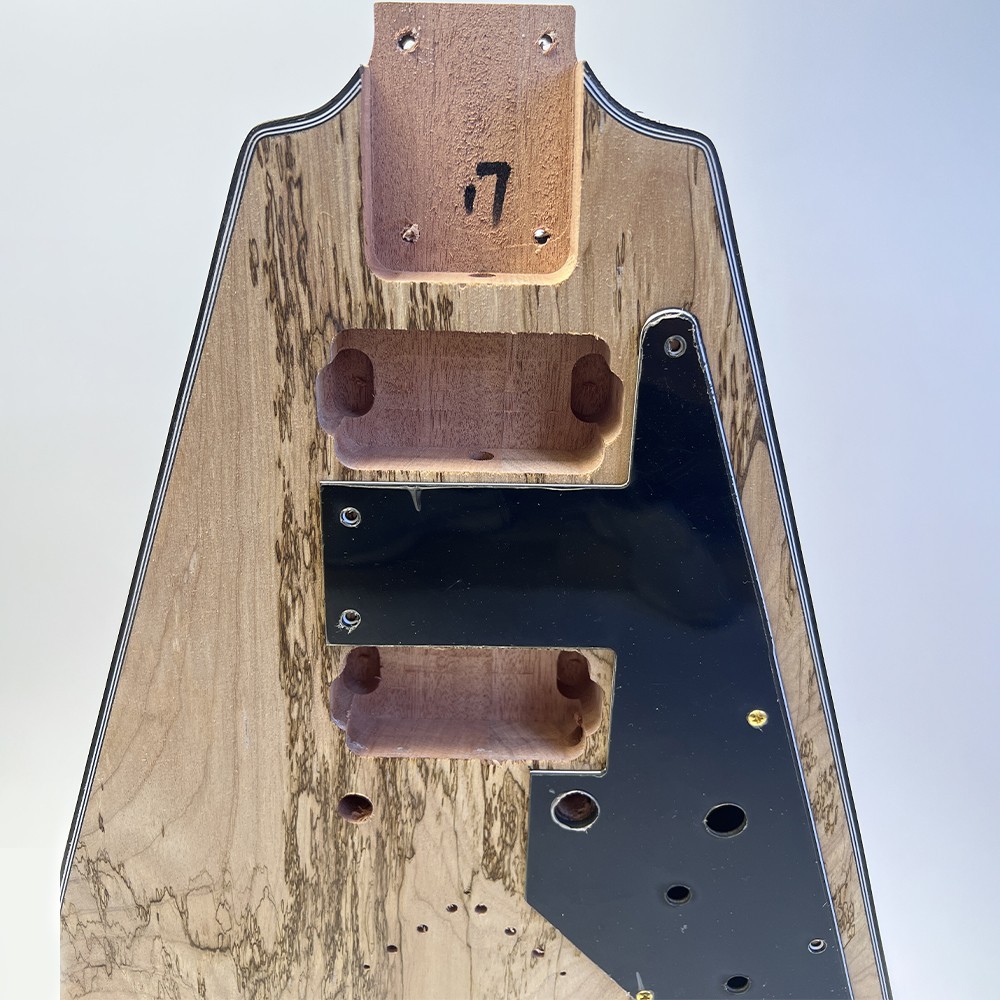 DIY Electric Guitar Kits Unfinished Spalted Maple Top FREE SHIP Bone Nuts