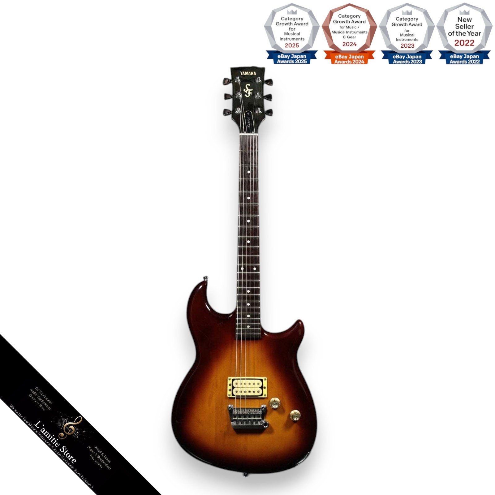 Yamaha SF3000 Brown Sunburst Electric Bass Guitar Creases Scratches