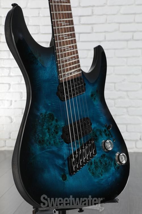 Schecter Omen Elite-7 Multiscale 7-string Electric Guitar – See Through Blue